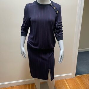 COPY - Baum and Pferdgarten Navy and Red Stripe Jersey Skirt. L